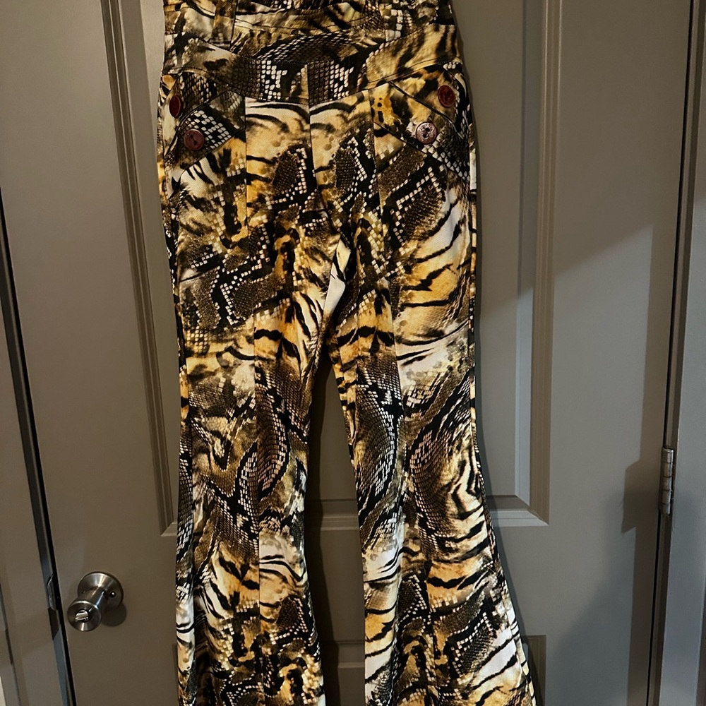 Animal Print Flared Pants